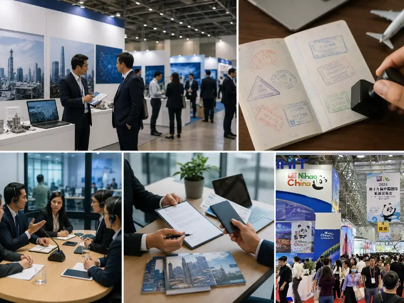 Exhibition and trade fair services including business matchmaking, visa support, international exhibitions, and B2B meetings in China