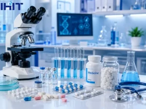 Medical laboratory featuring pharmaceutical products, diagnostic equipment, healthcare technology, laboratory instruments, and advanced medical research solutions.